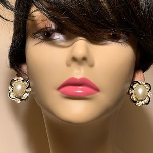 Vintage Clip On Statement Evening Earrings